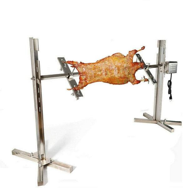 Electric Rotisserie Grill Kit, 53" 70KGF.CM Automatic BBQ Rotisserie Roaster Grill Rod Outdoor Large Stainless Steel Grill Load 30KG Universal Grill Kit, Rotisserie Kit for Pig Rotisserie Hog Lamb