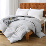 Oaken-Cat Feathers Down Comforter Duvet King - All Season Hotel Collection Medium Warm Feathers Down Comforter Insert, Ultra-Soft Bed Comforter (106x90, White)