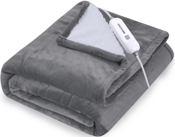 Electric Throw Heated Blanket - 50" x 60" Fast Heating Blanket, with 3 Heat Levels, 4 Hours Auto Off - Electric Blanket Throw Portable Heated Lap Pad - Machine Washable Heated Throw Gift