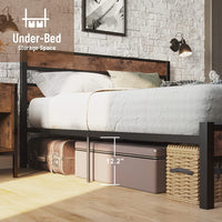 LIKIMIO Queen Bed Frame with Headboard, Platform Metal Bed Frame Queen with 14 Heavy Duty Steel Slats, More Sturdy, Noise-Free, No Box Spring Needed
